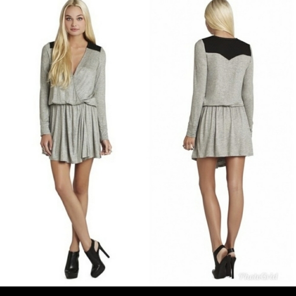 BCBGeneration Gray Drop Waist Draped Dress - Picture 1 of 9